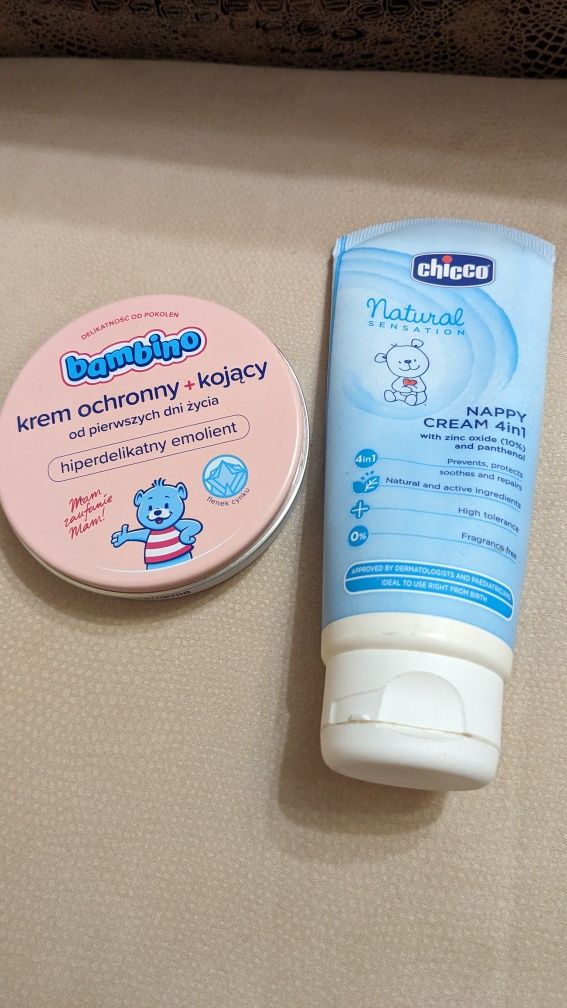 Дитячий захисний крем 4 в 1 Chicco Nappy Cream, присипка пудра для нем