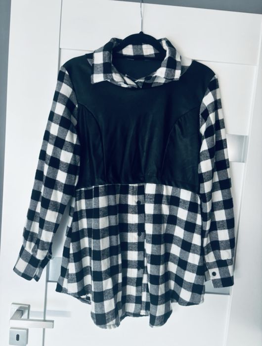 Tunika koszula kratka ciaza ciazowa na jesien mogito M 38 w krateczke