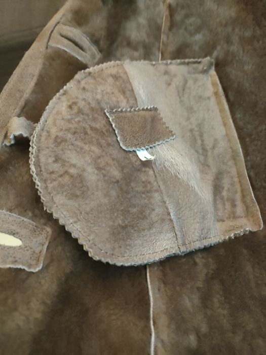 Kożuch damski z kapturem, rozmiar L