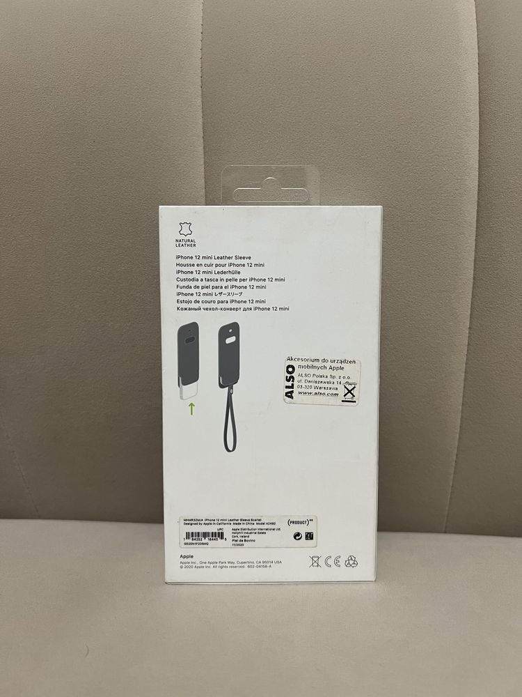 Nowe Etui Apple Leather Sleeve MagSafe do iPhone 12 mini PRODUCTRED