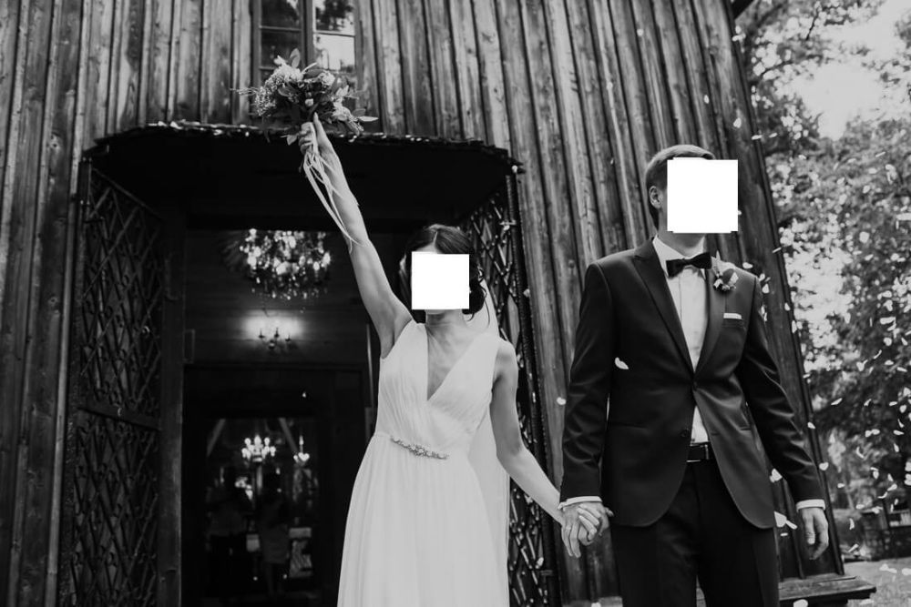 Viola Piekut Jedwabna suknia ślubna -z rozcięciem XS