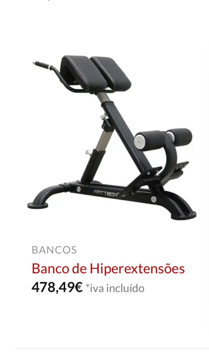 Banco de Hiperextensão lombar Ffittech como novo