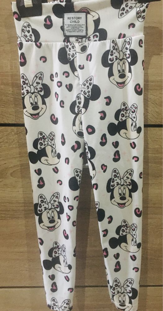 Śliczne legginsy prążek Disney minnie Polska produkcja 98/104