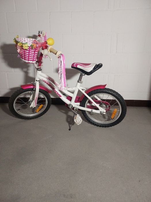 Rower dziecięcy 16cali biało-różowy
