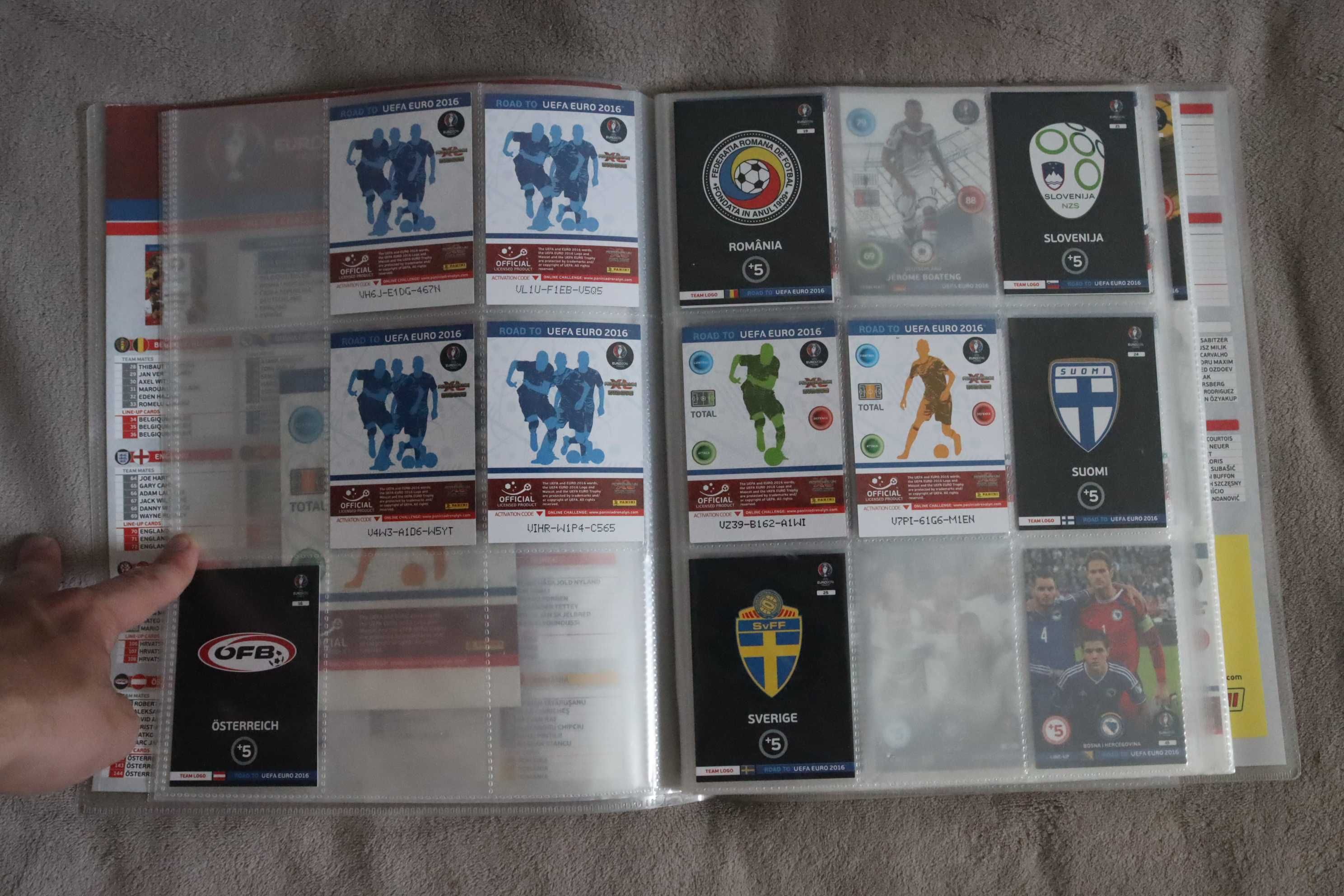 UEFA EURO 2016 karty piłkarskie (100) + klaser + plakat