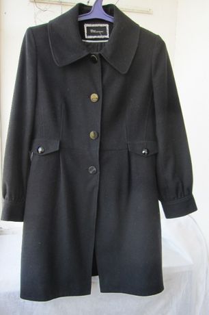 Элегантное женское черное пальто демисезонное размер 48-50