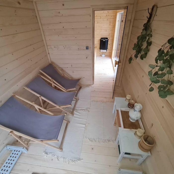 sauna ogrodowa duża z przedsionkiem i miejscem na balie,spa zewnętrzne