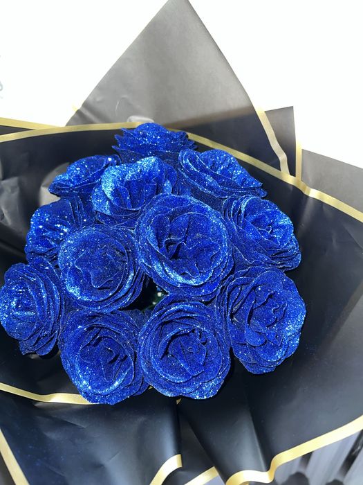 Wieczna róże wieczny bukiet brokatowe świecące 12 róż brokatowych