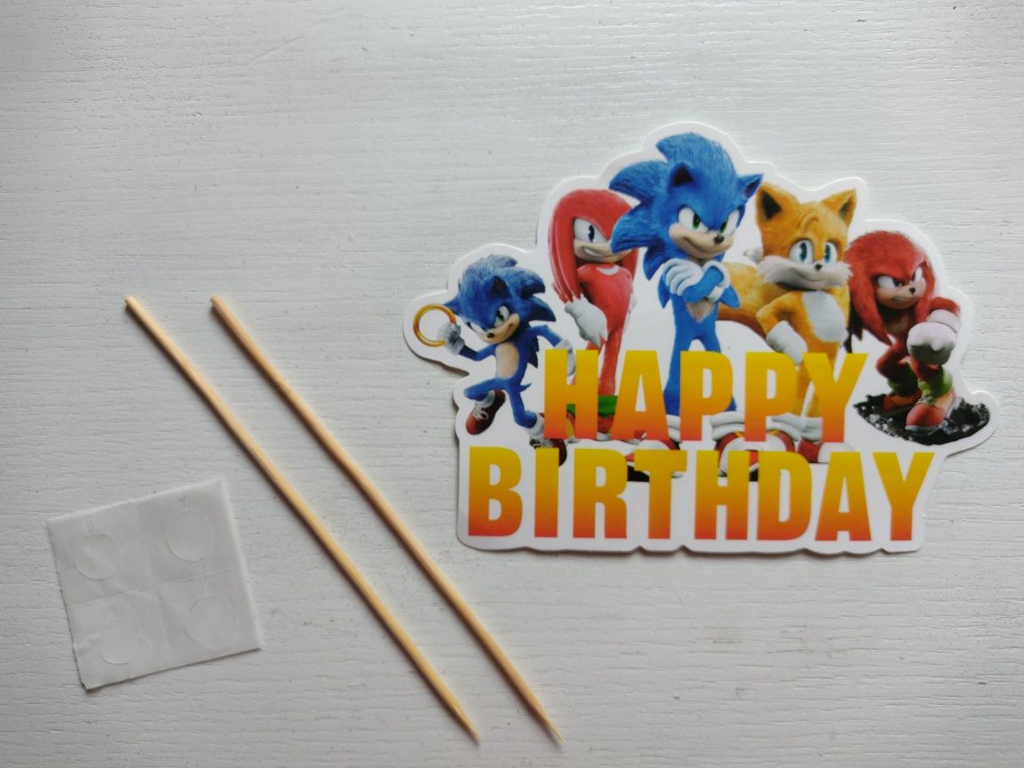 Ogromny zestaw dekoracji urodzinowych Sonic piniata topper baner