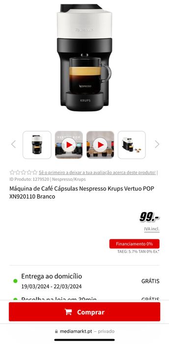 Novo Lote - Vertuo Pop Brancas e Pretas