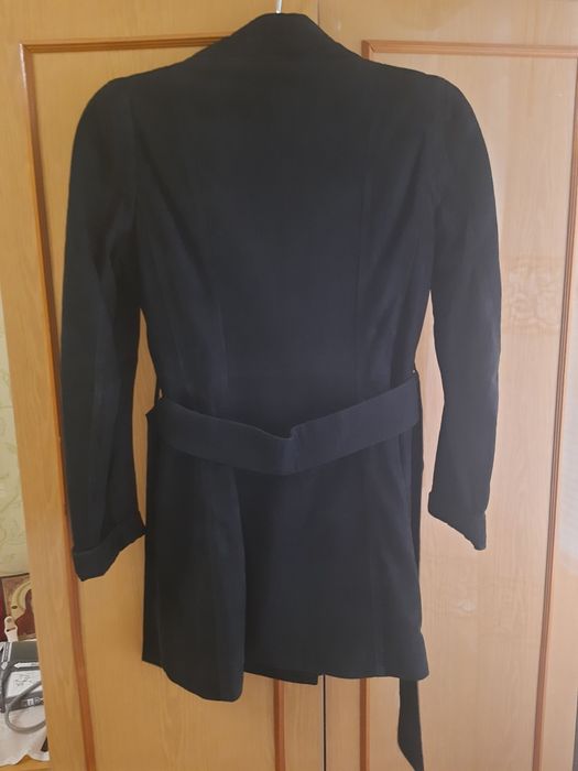 Шкіряний плащ, чорного кольору 1200гр