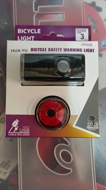 Lampka Rowerowa zestaw Bicycle Light HY028 - ładowanie USB
