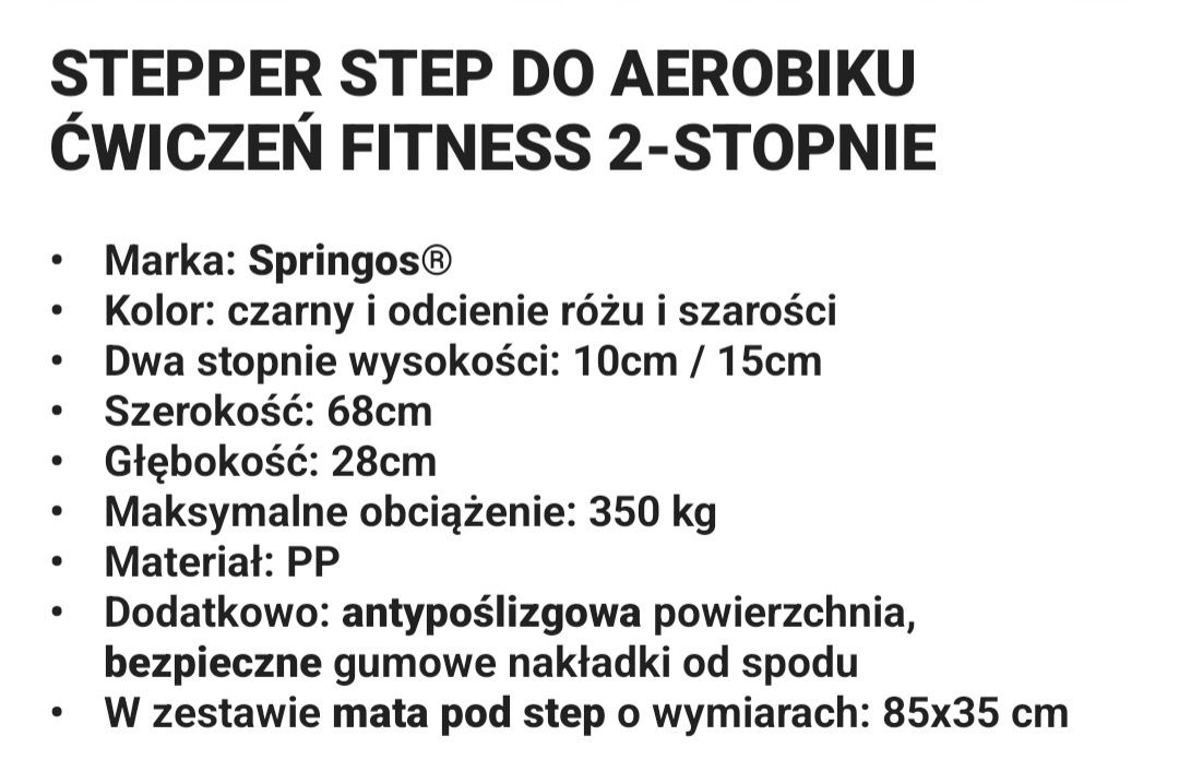Stepper Step do ćwiczeń do Aerobiku