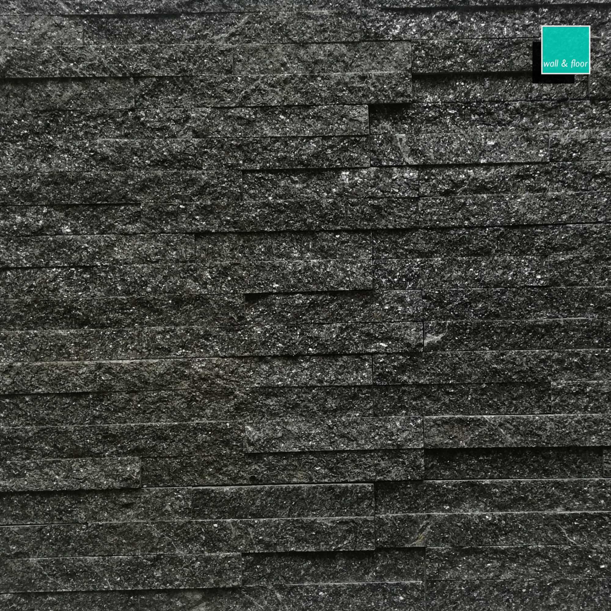 Kamień elewacyjny dekoracyjny czarny 10x36 Black Slate Stackstone