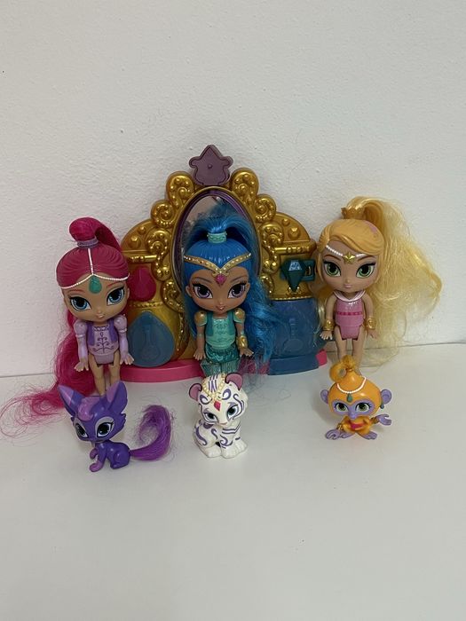 Conjunto 3 bonecas e animais de estimação Shimmer e Shine