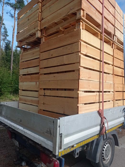 Skrzyniopalety drewniane na płozach 90 cm wysokie nowe