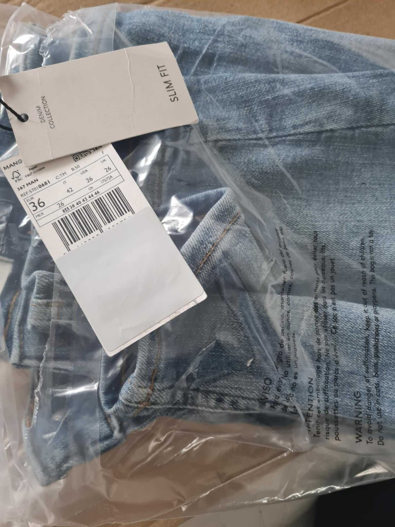 Dżinsy męskie krótkie slim 36 S bermudy MANGO NOWE z metką sklep:139zł