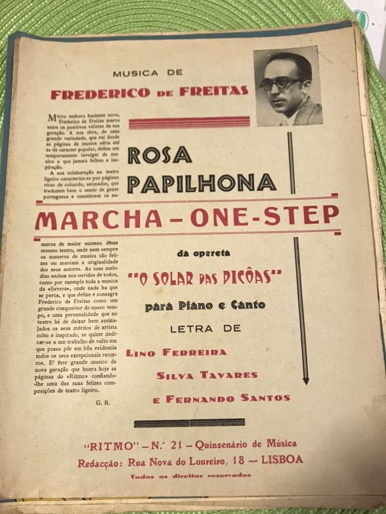Pecas raras pauta de musicas anos  30/30/40