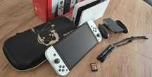 Nintendo Switch OLED + gra Zelda + szkło ochronne + etui