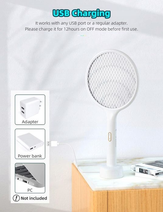 Elektryczna Łapka Klapka Packa Pułapka Na Muchy Owady UV