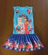 Sukienka Kraina lodu Elsa Anna 122 na 7 lat dla dziewczynki dziewczęca