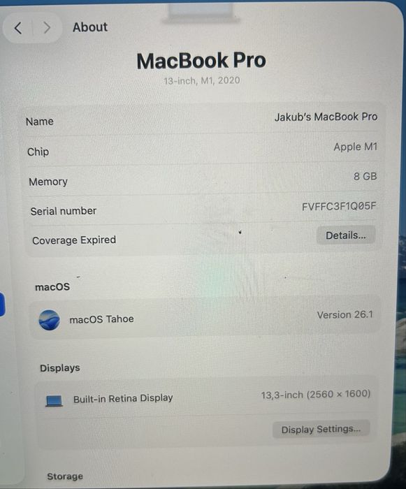 Laptop MacBook pro 13 2020 M1