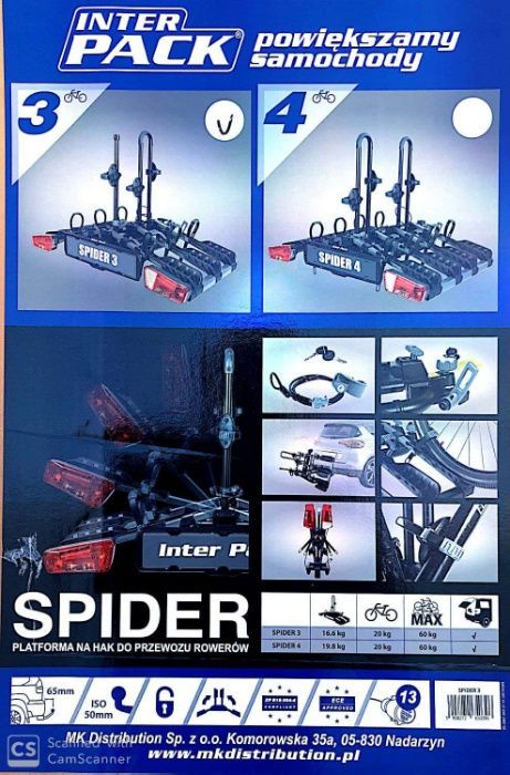 Platforma Rowerowa Bagażnik New Spider 3 RATY