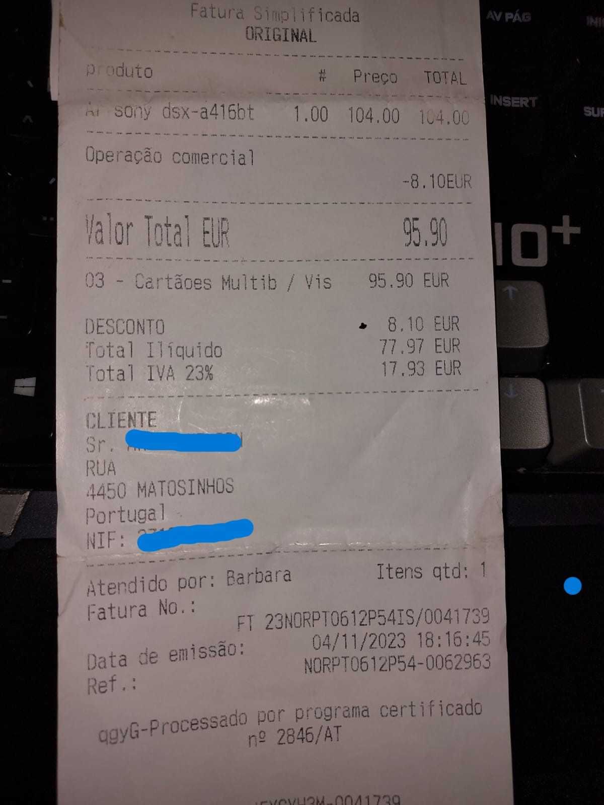 Rádio Sony + Colunas Hertz (Garantia)