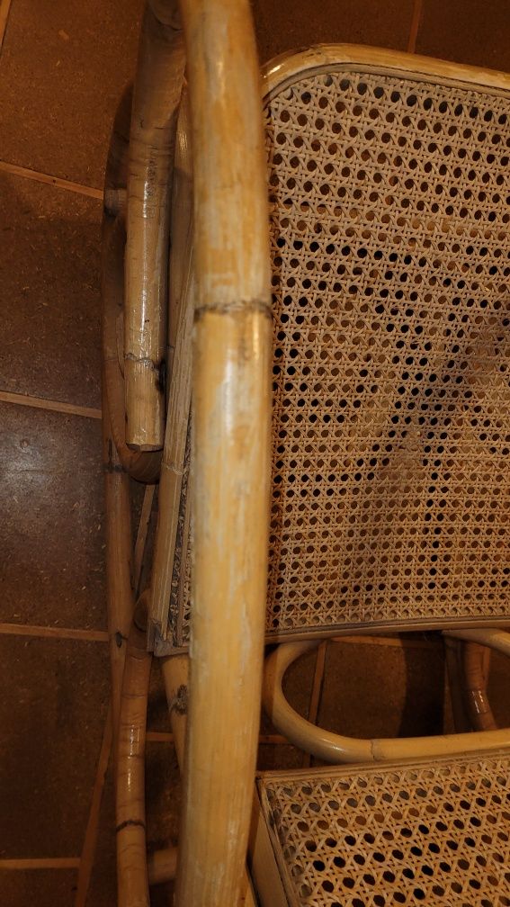 Fotel bujany bambusowy rafia