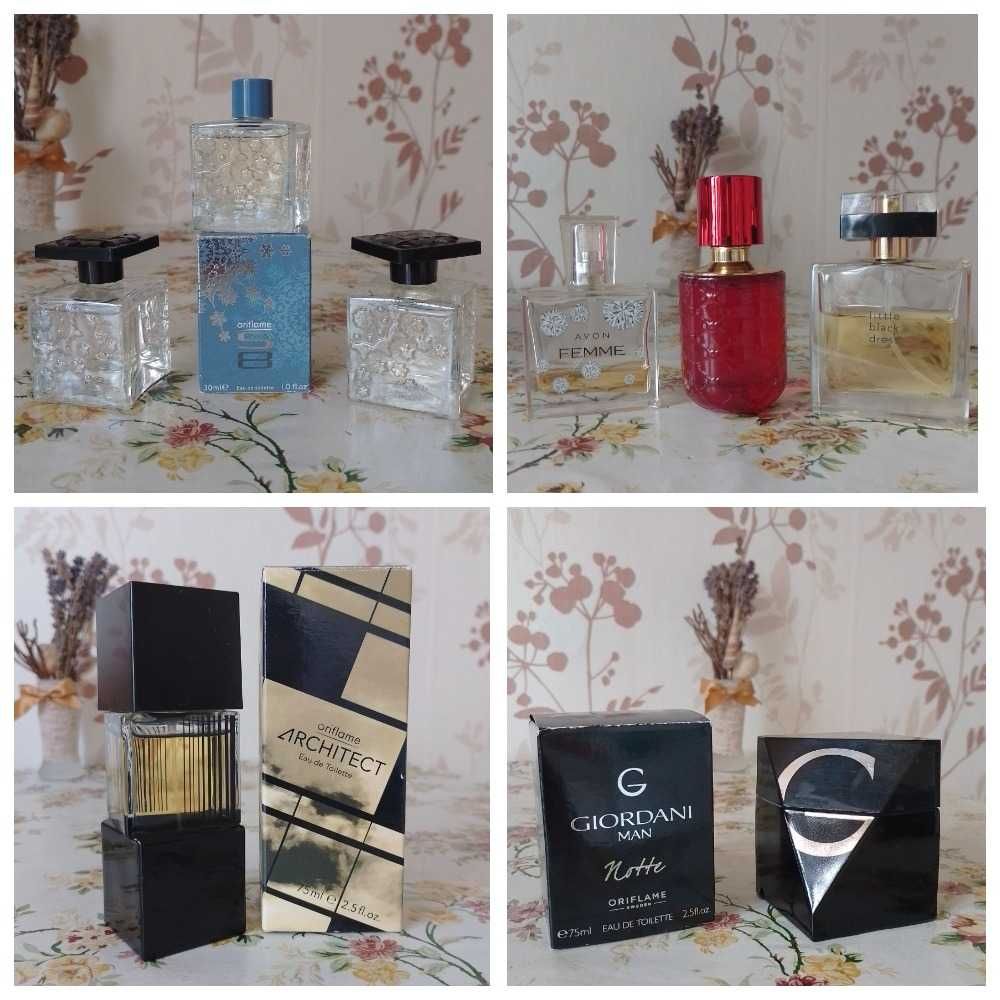 Oriflame S8, Embrace, My Red. Avon Life, Free, Christian Lacroix Nuit.
