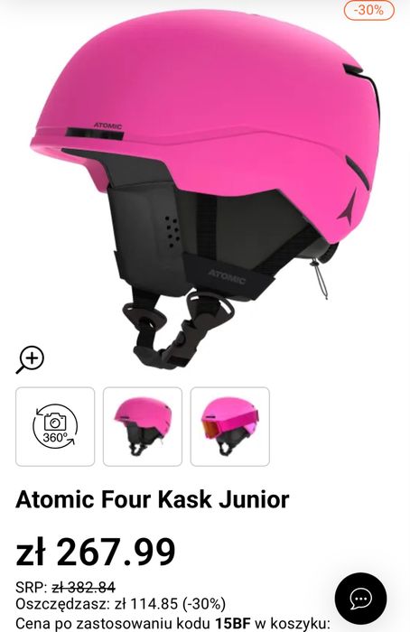 Kask narciarski dziewczecy rozowy Atomic 48-52