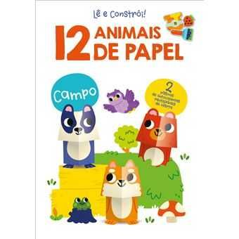 Lê e Constrói - 12 Animais de Papel - Campo/Quinta/Estimação/Selva