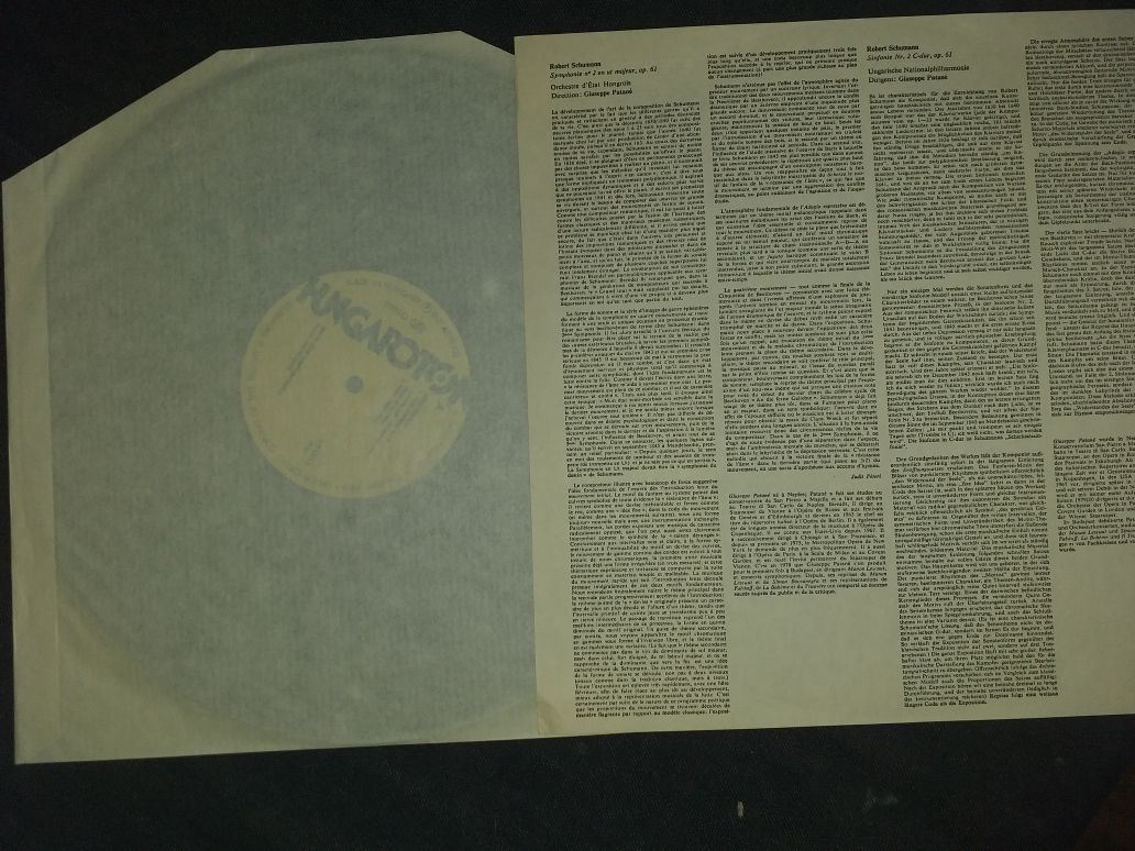 Vinyl Schumann Symph. nr.2 (dyr. G.Patane) Hungaroton 1981