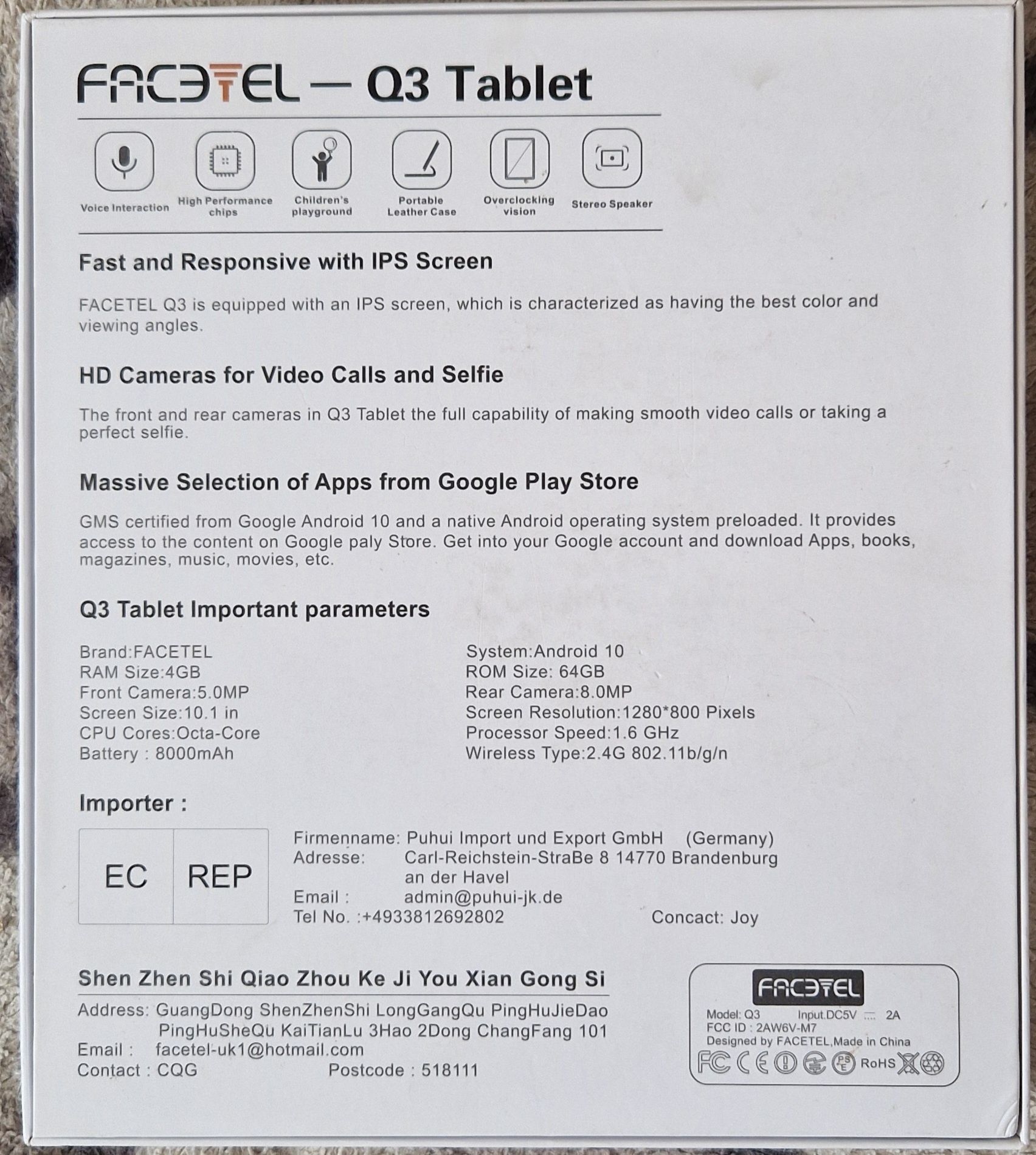 Tablet Facetel Q3