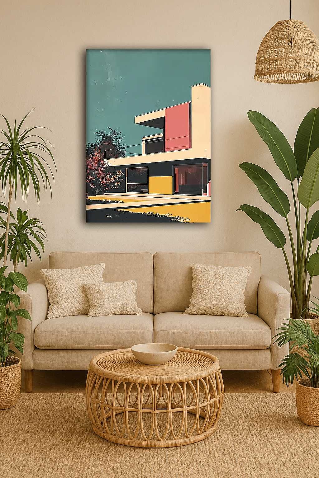 Plakat jak obraz 50x70vm | na płótnie bez ramy grafika | Mid-Century