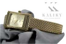 Złoty zegarek z bransoletą damską 14k włoski Geneve lw002y&lwb003y