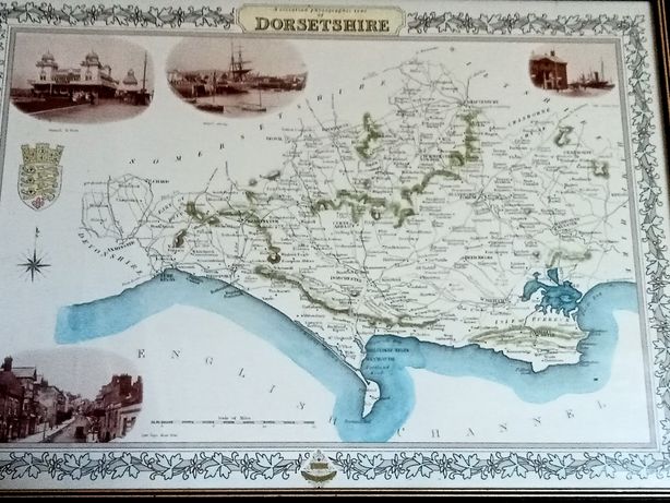 obraz Mapa Hrabstwa Dorset Anglia 1670 r