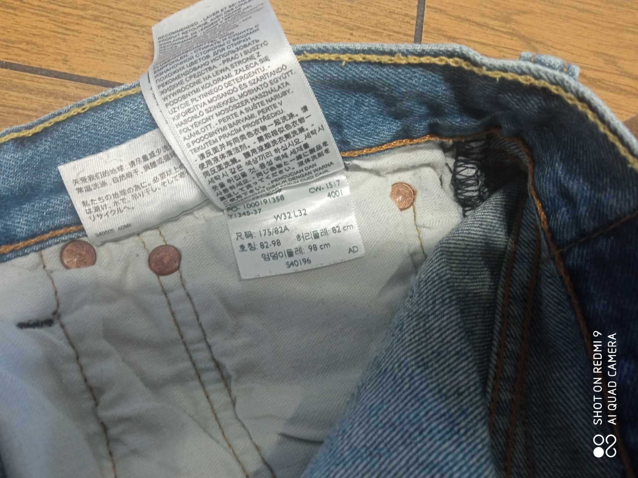 Spodnie męskie jeansy Levis Levi's 501 32x32 W32 L32