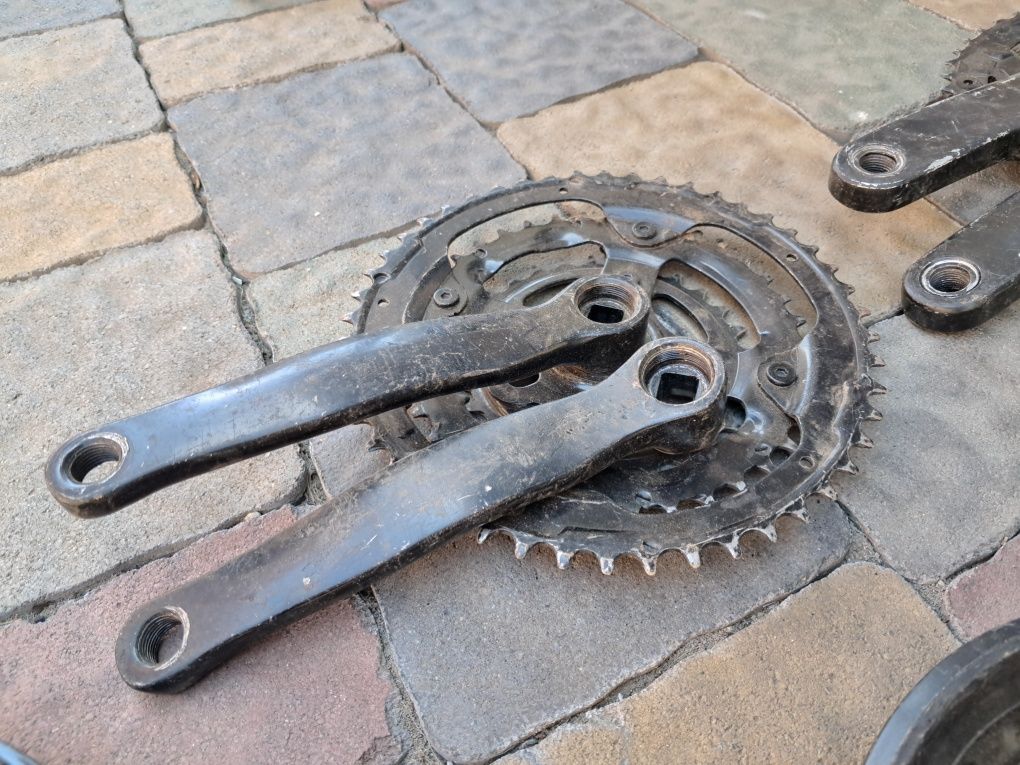 Система шатунів Shimano, шатуни, передня зірка під квадрат