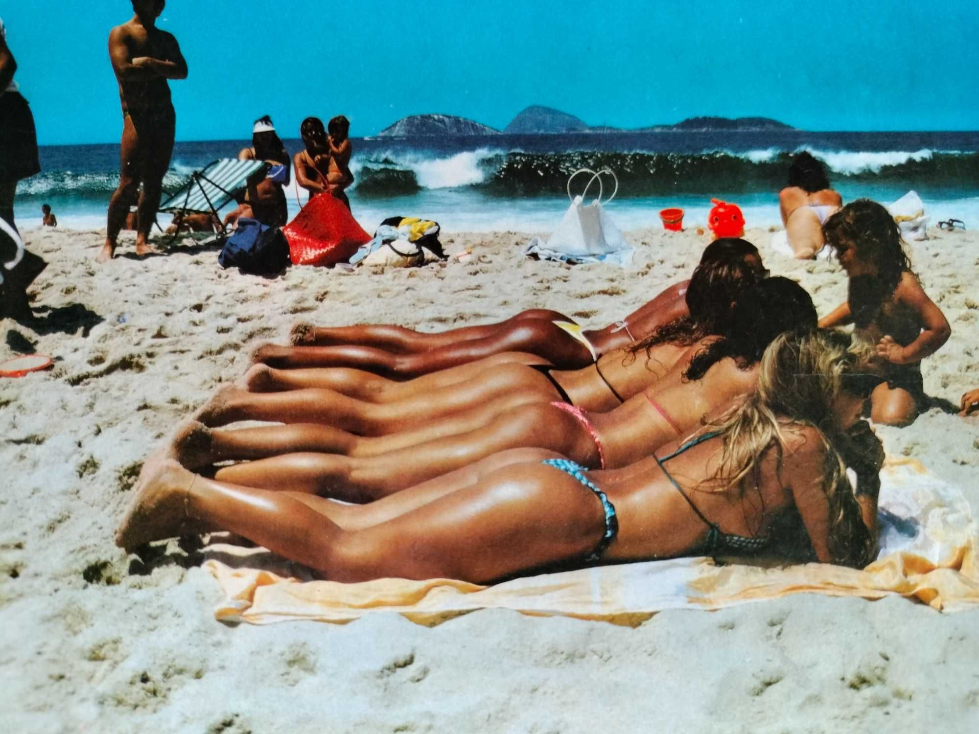 Conjunto 3 Cartões postais Vintage Praia de Ipanema Rio de Janeiro