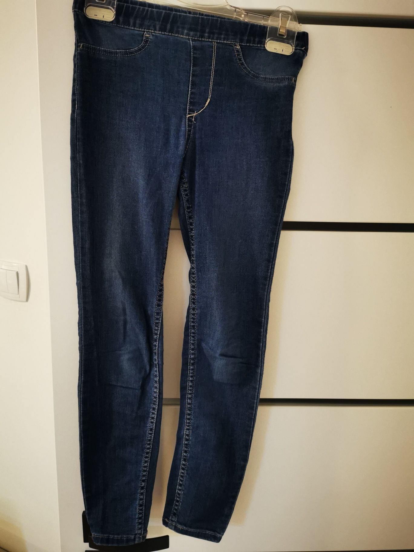 H&M jegginsy dziewczęce jeansowe rozm. 128