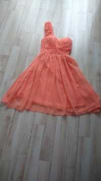 Pomarańczowa zwiewna sukienka