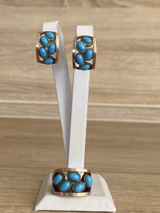 Серебряный набор 925/375 с бирюзой