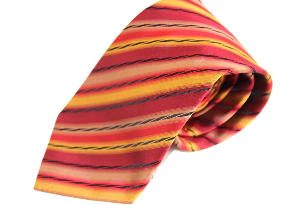 t1 GIORGIO Jedwabny Elegancki Krawat jedwab Ciemna Czerwień Złoto