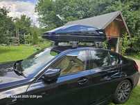 Box dachowy Thule Touring 200 + relingi dachowe BMW