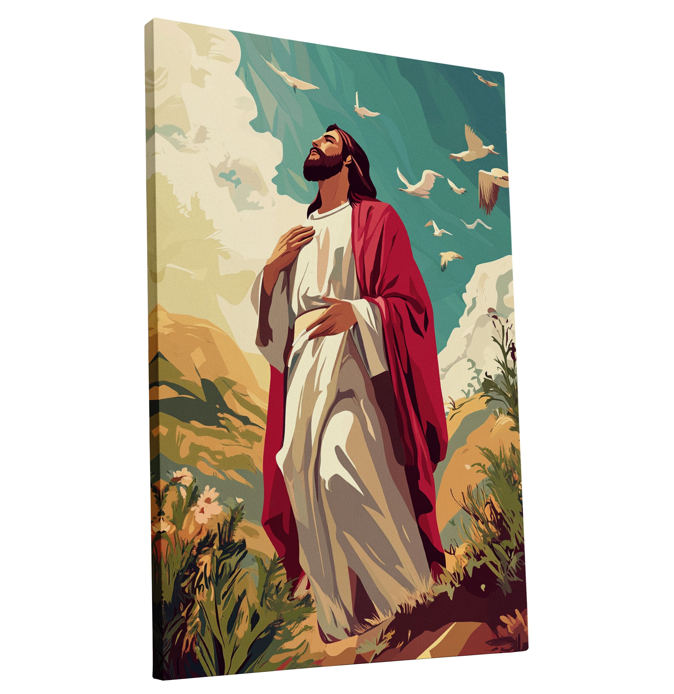 Obraz na płótnie Jezus Chrystus dla dzieci - 70x100 cm, prezent