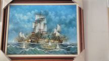 Pintura,Batalha Naval,moldura Dois Tons,140x0,90