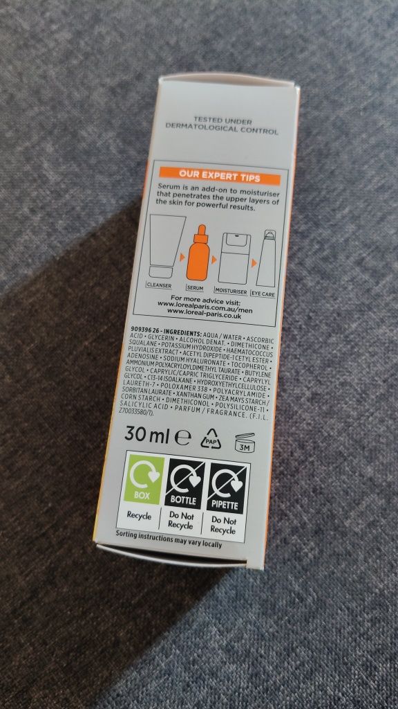 LOREAL Men Expert Hydra Energetic serum do twarzy z witaminą C 30ml
