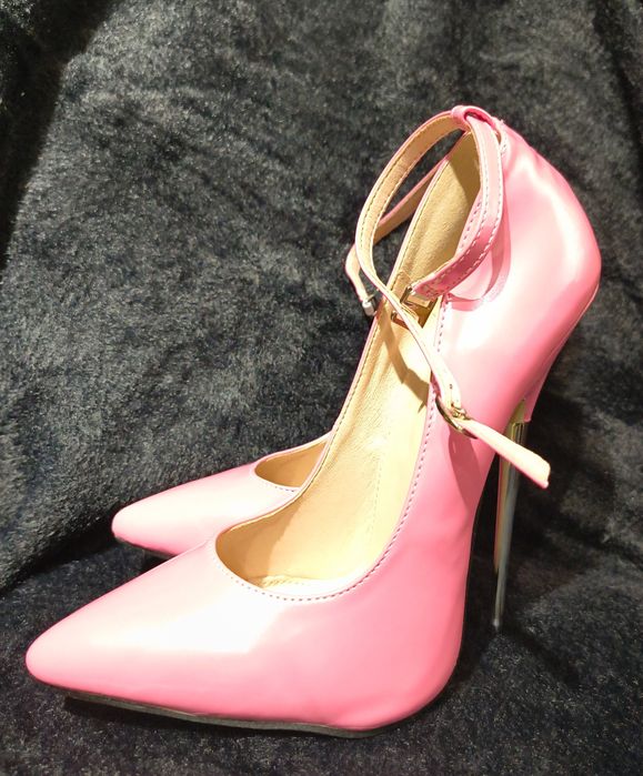 seksowne cienkie różowe szpilki metalowe 16 cm 41