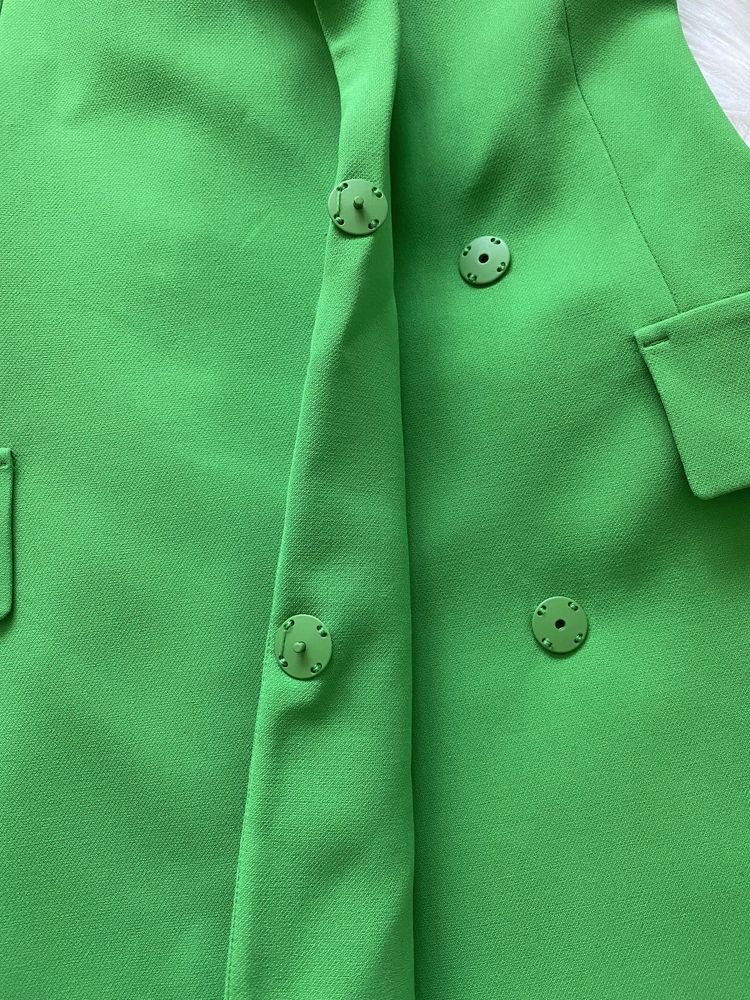 Nowa Marynarkowa sukienka Zara XS S damska zielona elegancka